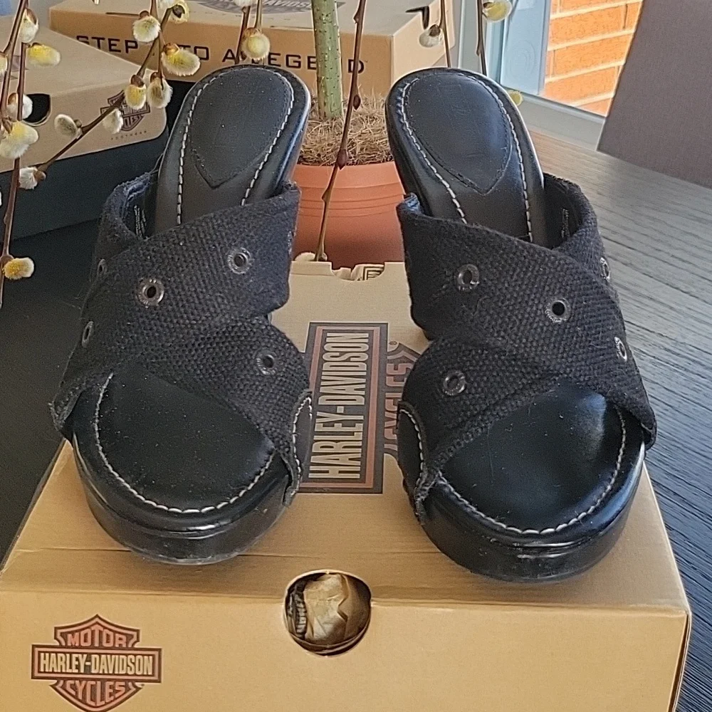 Harley-Davidson Ashley Sandals 8 Black Vintage